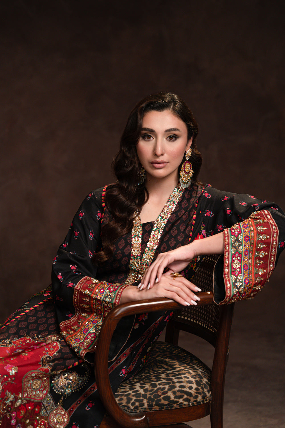 Multi Tassel Black Kaftan